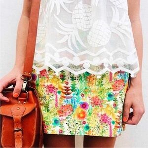 J. Crew Colorful Floral Mini Skirt